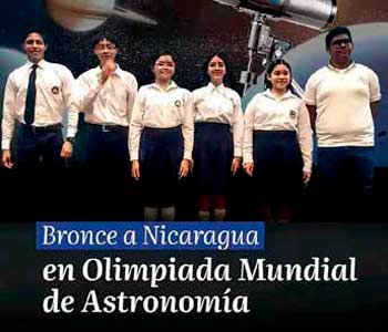Los estudiantes de secundaria que lograron medalla de bronce en laOlimpiada Mundial de Astronomía en septiembre 2024.