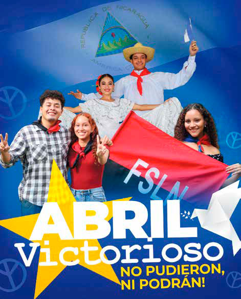 Afiche de Abril Victorioso, que representa el triunfo ante el golpismo