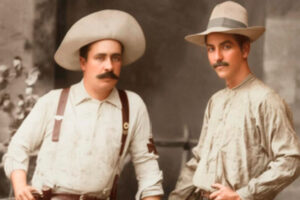 Foto de El Coronel Benjamín Zeledón junto al Dr. Rodolfo Espinoza