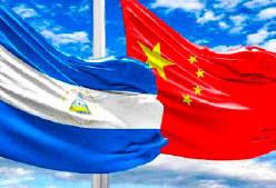 Foto de Banderas de China y Nicaragua